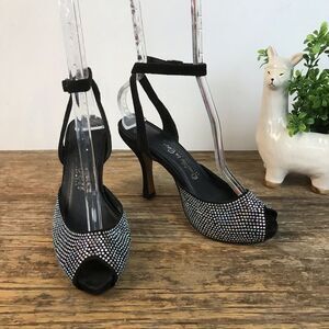 Jeffery Campbell Quartz Strappy Peep Toe Heels Size 6M